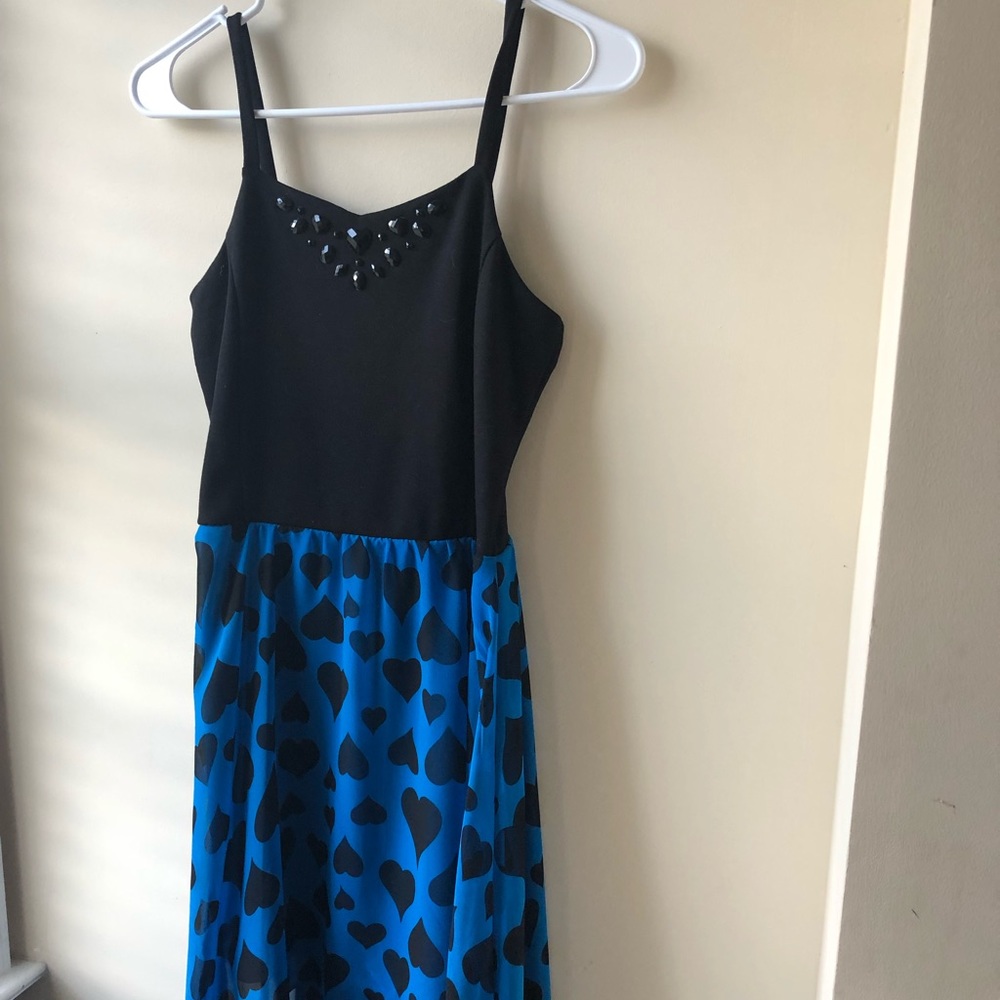 Black and Blue heart dress
